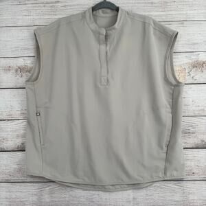 Figs Rafaela Three Pocket Sleeveless Scrub Top Womens XL Beige NEW